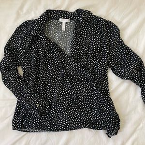 Wrap Polka Dot Blouse